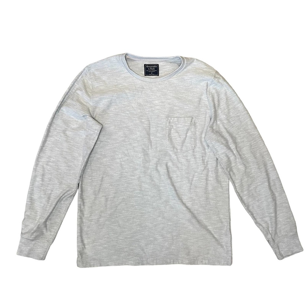 ❤️❤️Abercrombie and Fitch Men’s Light Gray Crew neck Long Sleeve size M